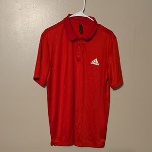 Adidas Golf Polo Shirt Red Mens Size Large